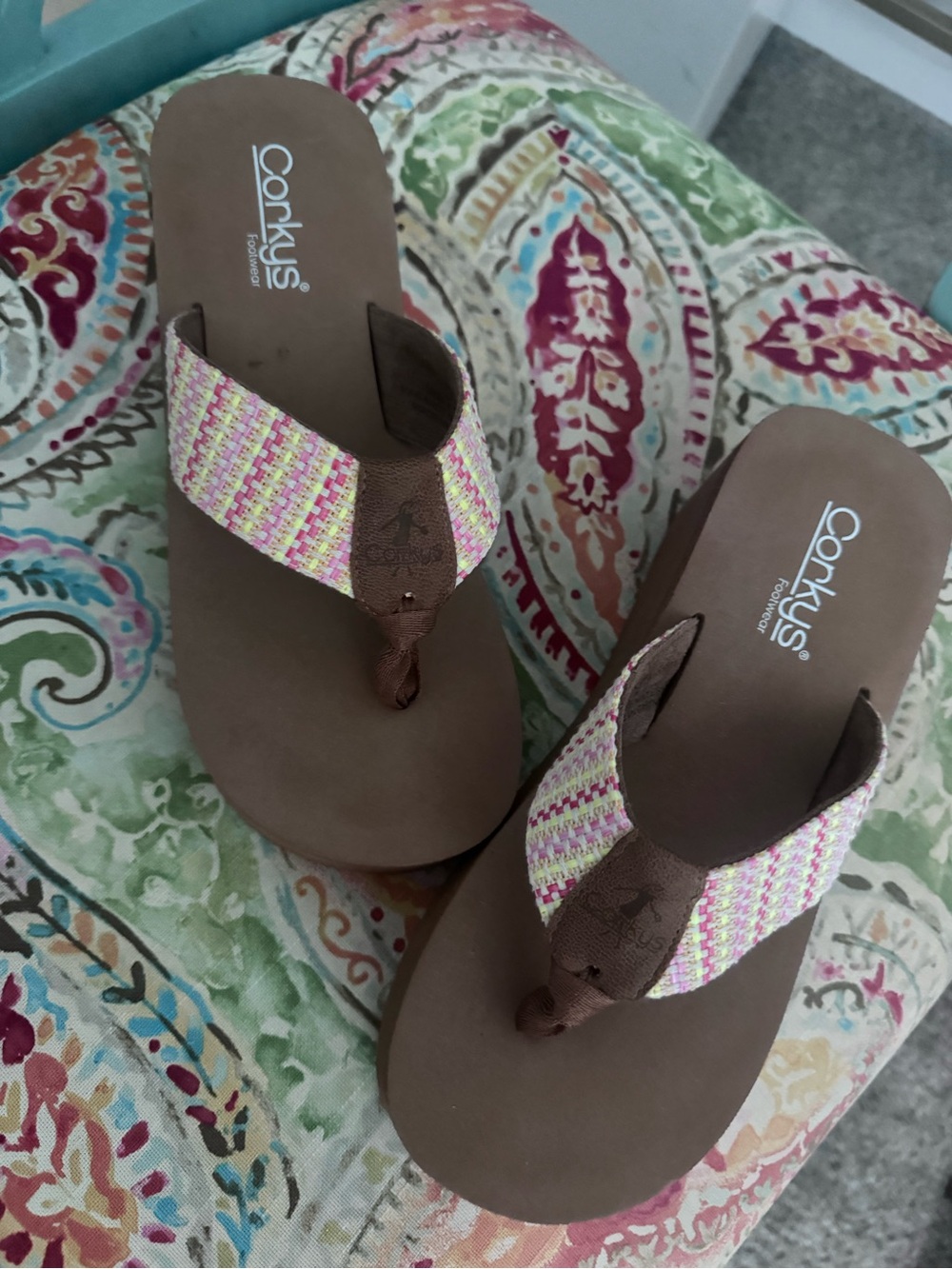 Corkys wedge flip flops